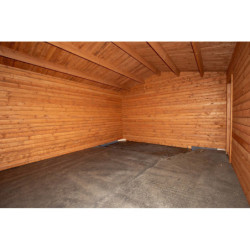 Garage en bois traité insecticide 40mm 398x498cm - Gardy Shelter