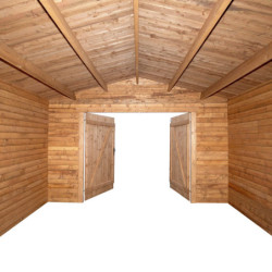 Garage en bois traité insecticide 40mm 398x498cm - Gardy Shelter