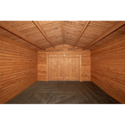 Garage en bois traité insecticide 40mm 398x498cm - Gardy Shelter