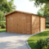Garage en bois traité fongicide 28mm 370x550cm - Gardy Shelter