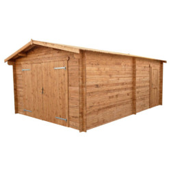 Garage en bois traité fongicide 28mm 370x550cm - Gardy Shelter