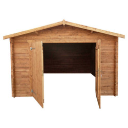 Garage en bois traité fongicide 28mm 370x550cm - Gardy Shelter