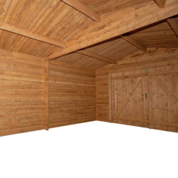 Garage en bois traité fongicide 28mm 370x550cm - Gardy Shelter