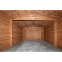 Garage en bois traité fongicide 28mm 370x550cm - Gardy Shelter