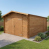 Garage en bois traité fongicide 28mm 398x498cm - Gardy Shelter