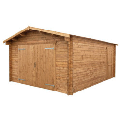 Garage en bois traité fongicide 28mm 398x498cm - Gardy Shelter