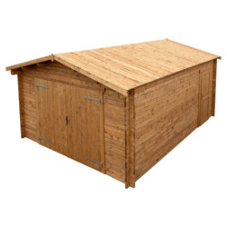 Garage en bois traité fongicide 28mm 398x498cm - Gardy Shelter