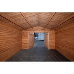 Garage en bois traité fongicide 28mm 398x498cm - Gardy Shelter