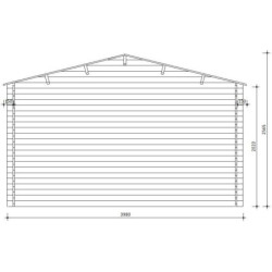 Garage en bois traité fongicide 28mm 398x498cm - Gardy Shelter