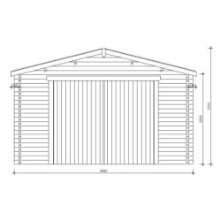 Garage en bois traité fongicide 28mm 398x498cm - Gardy Shelter