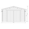 Garage en bois traité fongicide 28mm 398x498cm - Gardy Shelter