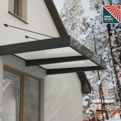 Marquise porte d'entrée en acrylique blanc Sophia XL 2000 - Canopia