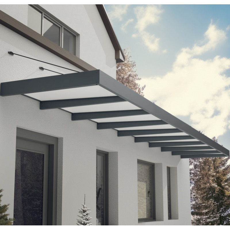 Marquise porte d'entrée en acrylique blanc Sophia™ 9000 - Canopia