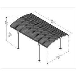 Carport en aluminium et polycarbonate Atlas 5000 Palram - Canopia