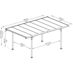 Carport en aluminium et polycarbonate Verona - Palram - Canopia