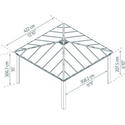Carport Colorado 17,8m² en aluminium et polycarbonate - Canopia