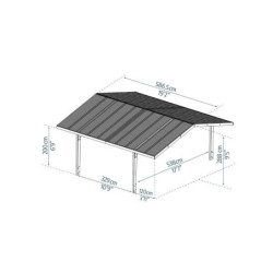 Carport Sydney Apex 33,5m² en aluminium + polycarbonate Canopia