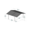 Carport Sydney Apex 33,5m² en aluminium + polycarbonate Canopia