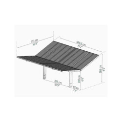 Carport Sydney Wings 33,5m² en aluminium + polycarbonate Canopia