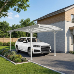 Carport en alu blanc 3x4,3m + Toit polycarbonate 6mm X-METAL