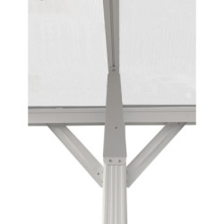 Carport en alu blanc 3x4,3m + Toit polycarbonate 6mm X-METAL