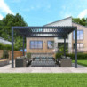 Pergola autoportante en alu gris avec lames orientable 4x4m X-METAL