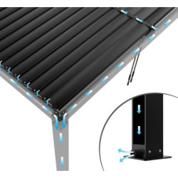 Pergola autoportante en alu gris avec lames orientable 4x4m X-METAL