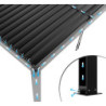 Pergola autoportante en alu gris avec lames orientable 4x4m X-METAL