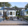 Pergola autoportante en alu gris avec lames orientable 4x4m X-METAL