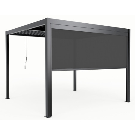 Store latéral en alu anthracite pour pergola 3x3m X-METAL