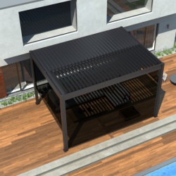 Store latéral en alu anthracite pour pergola 3x3m X-METAL