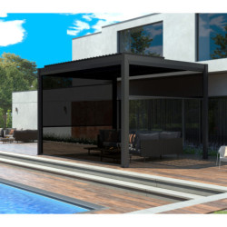 Store latéral en alu anthracite pour pergola 3x3m X-METAL