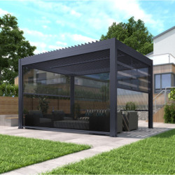 Store latéral en alu anthracite pour pergola 3x3m X-METAL