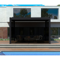 Store latéral avec rail anthracite pour pergola 4x3m et 4x4m X-METAL