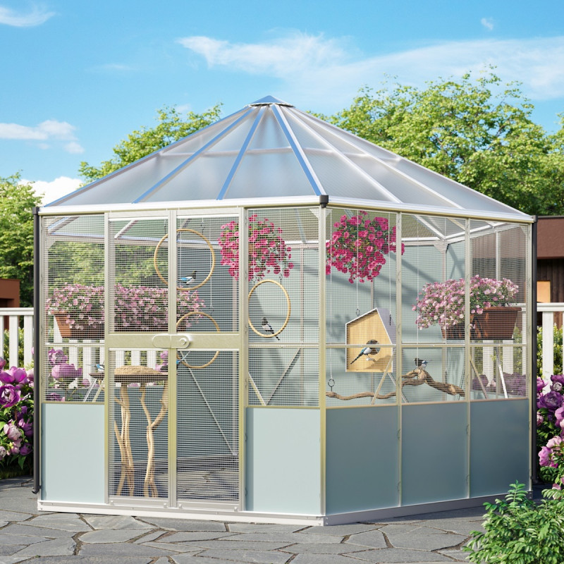 Volière Circus - 9m² - aluminium anodisé et polycarbonate 6mm - Vitavia