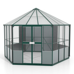 Volière Circus - 9m² - alu émeraude et polycarbonate 6mm - Vitavia