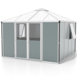 Abri de jardin 10,2m² Universum - alu anodisé - vitrage combiné - Vitavia