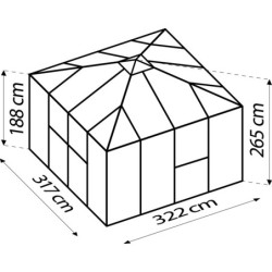 Abri de jardin 10,2m² Universum - alu anodisé - vitrage combiné - Vitavia