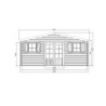 Abri de jardin 22,04m² Cevins - bois traité 40mm - shingles - SOLID