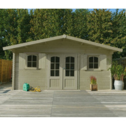 Abri de jardin 28,85m² Rognaix - bois traité 40mm - shingles - SOLID