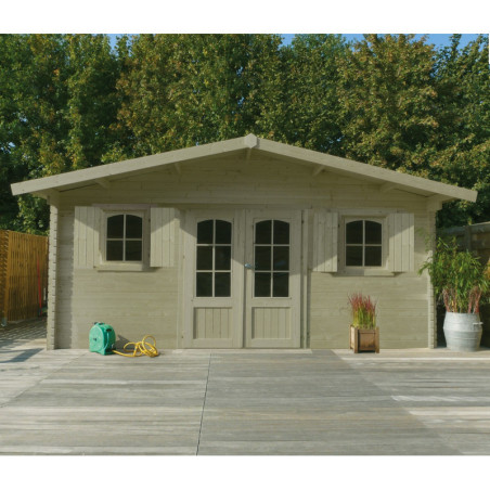 Abri de jardin 28,85m² Rognaix - bois traité 40mm - shingles - SOLID