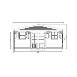 Abri de jardin 28,85m² Rognaix - bois traité 40mm - shingles - SOLID
