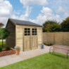 Abri de jardin en bois massif 19mm double porte Anneux 8,62m² - Solid