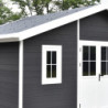 Abri premium bois composite double pente 19,22m² gris Woodlife Garden