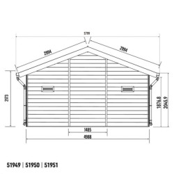 Abri premium bois composite double pente 19,22m² gris Woodlife Garden