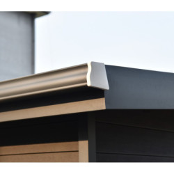 Abri premium bois composite double pente 19,22m² marron Woodlife Garden