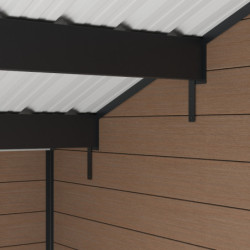 Abri premium bois composite double pente 19,22m² marron Woodlife Garden