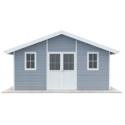 Abri premium bois composite double pente 19,22m² gris clair Woodlife Garden