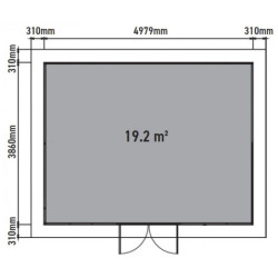 Abri premium bois composite double pente 19,22m² gris clair Woodlife Garden