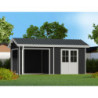 Abri premium bois composite avec terrasse gris foncé Woodlife Garden